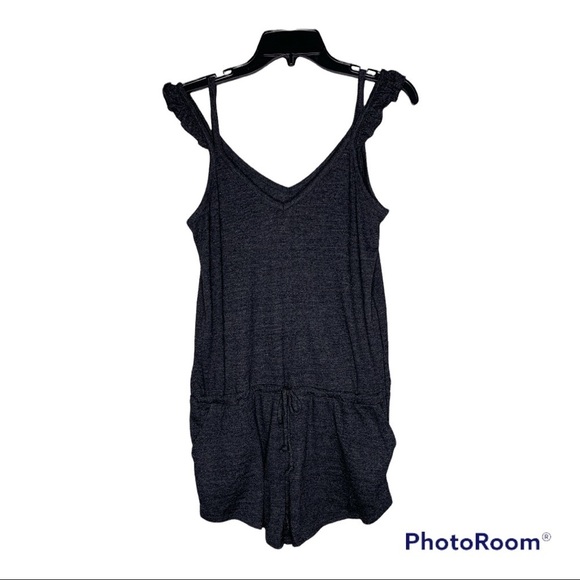 Chaser Vintage Triblend Fluttery Black romper size M NWT - Picture 1 of 8